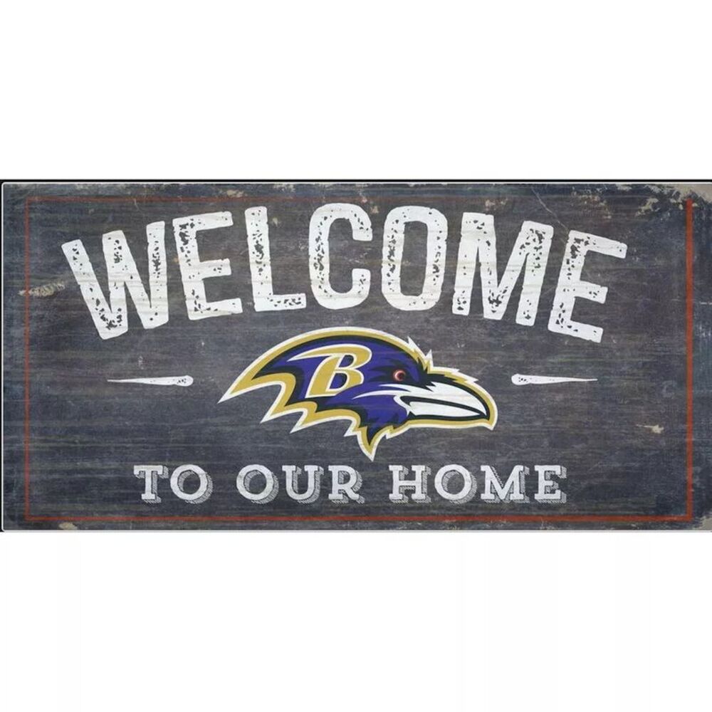 NFL Welcome To Our Home Baltimore Ravens Wood Sign 12" x 6"